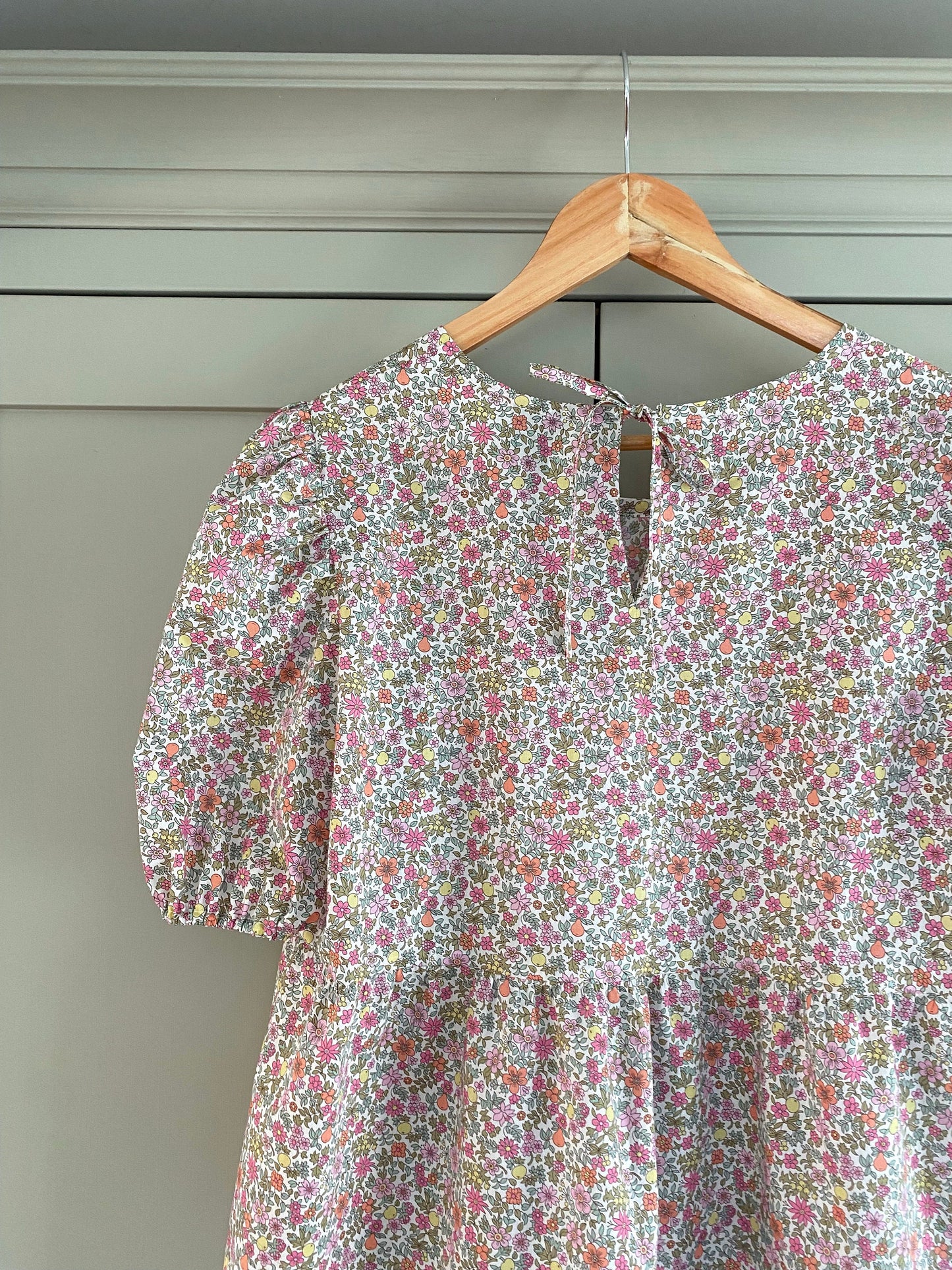 Forget me not Blouse - Puff sleeve Blouse - Liberty of London print shirt with puff sleeve and peplum - tie neck summer blouse