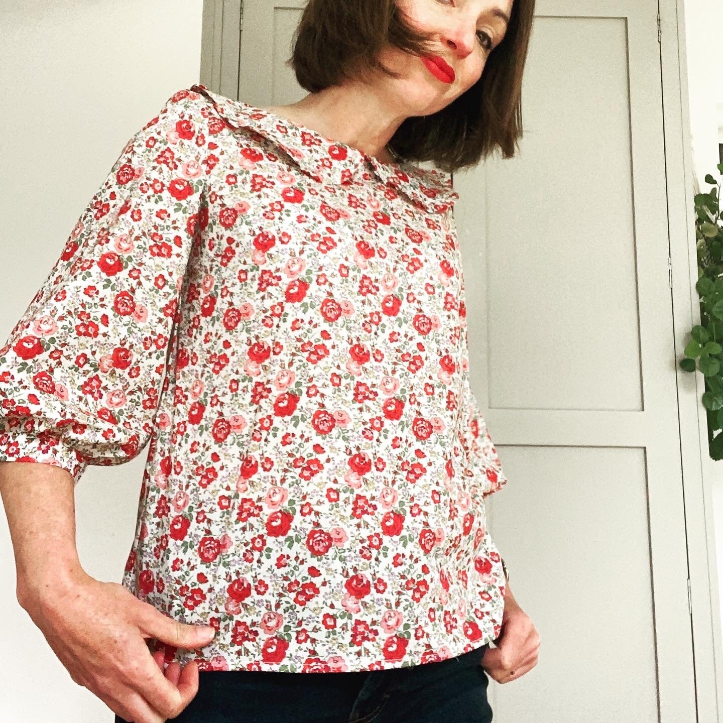 Foxglove Blouse - Women Floral Blouse - Botanical Blouses - Flower Top Blouse - Retro Floral Blouse - Floral Loose Shirt - Liberty of London Print Blouse