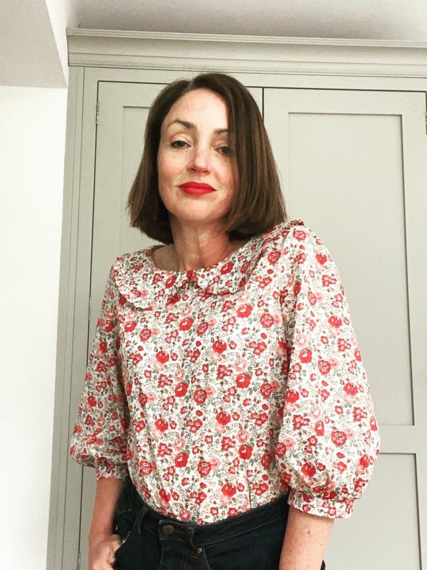 Foxglove Blouse - Women Floral Blouse - Botanical Blouses - Flower Top Blouse - Retro Floral Blouse - Floral Loose Shirt - Liberty of London Print Blouse