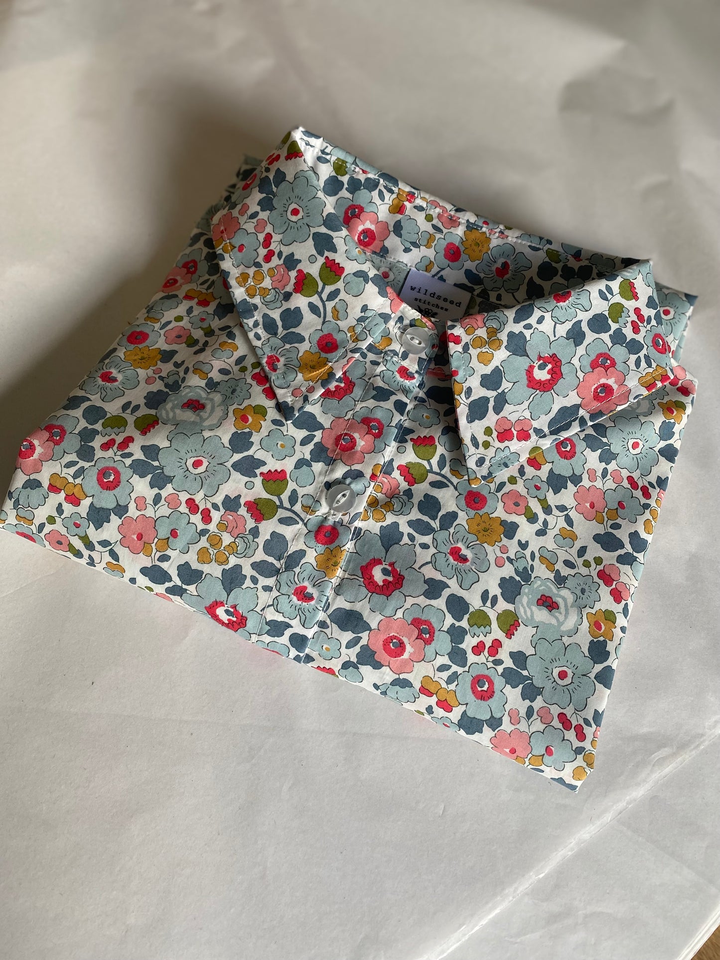Laurel Blouse -Traditional Blouse - Liberty of London floral print long sleeve with Pointed Collar button down front shirt Laurel blouse - mixed print Poppy and Daisy Print