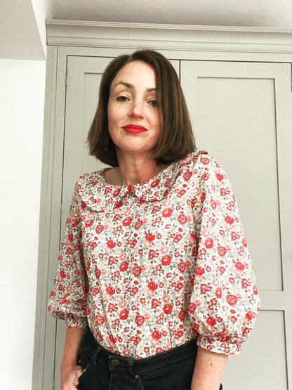 Foxglove Blouse - Women Floral Blouse - Botanical Blouses - Flower Top Blouse - Retro Floral Blouse - Floral Loose Shirt - Liberty of London Print Blouse