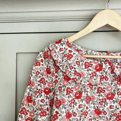 Foxglove Blouse - Women Floral Blouse - Botanical Blouses - Flower Top Blouse - Retro Floral Blouse - Floral Loose Shirt - Liberty of London Print Blouse