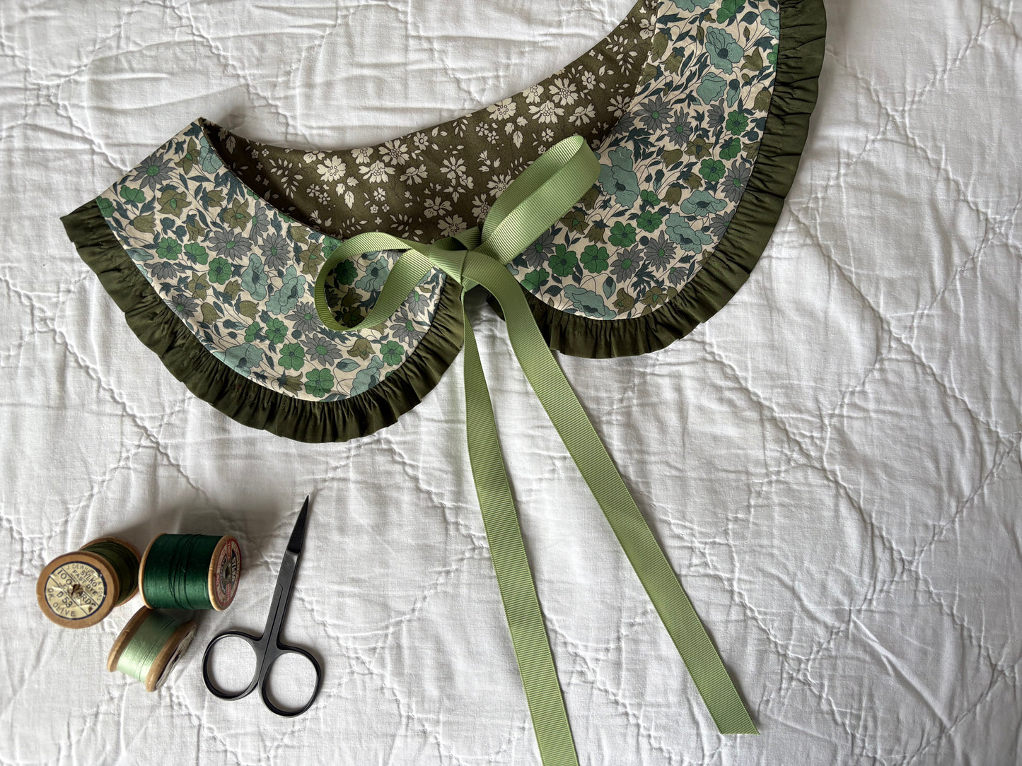 Liberty print Reversible Collar - Detachable Frill Collar