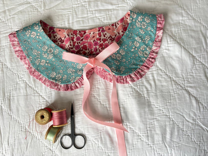 Liberty print Reversible Collar - Detachable Frill Collar