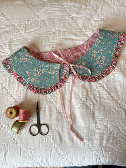 Liberty print Reversible Collar - Detachable Frill Collar