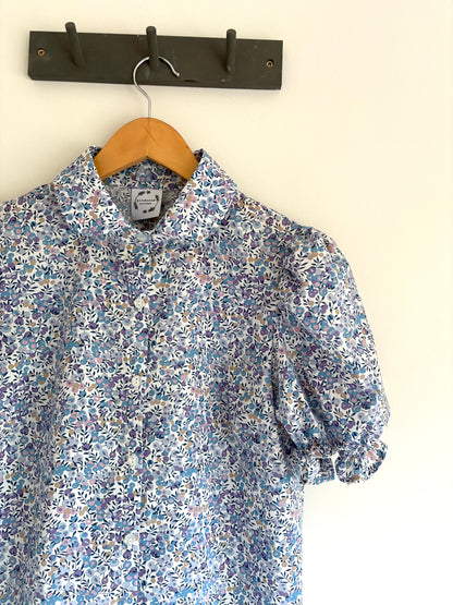 Nettle Blouse Puff Sleeve - Liberty Print Peter Pan Collar Shirt | Handmade UK