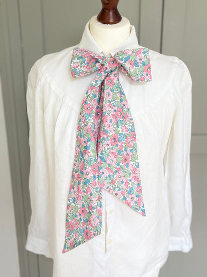Liberty of London Floral Print Bow – Handmade Cotton Scarf