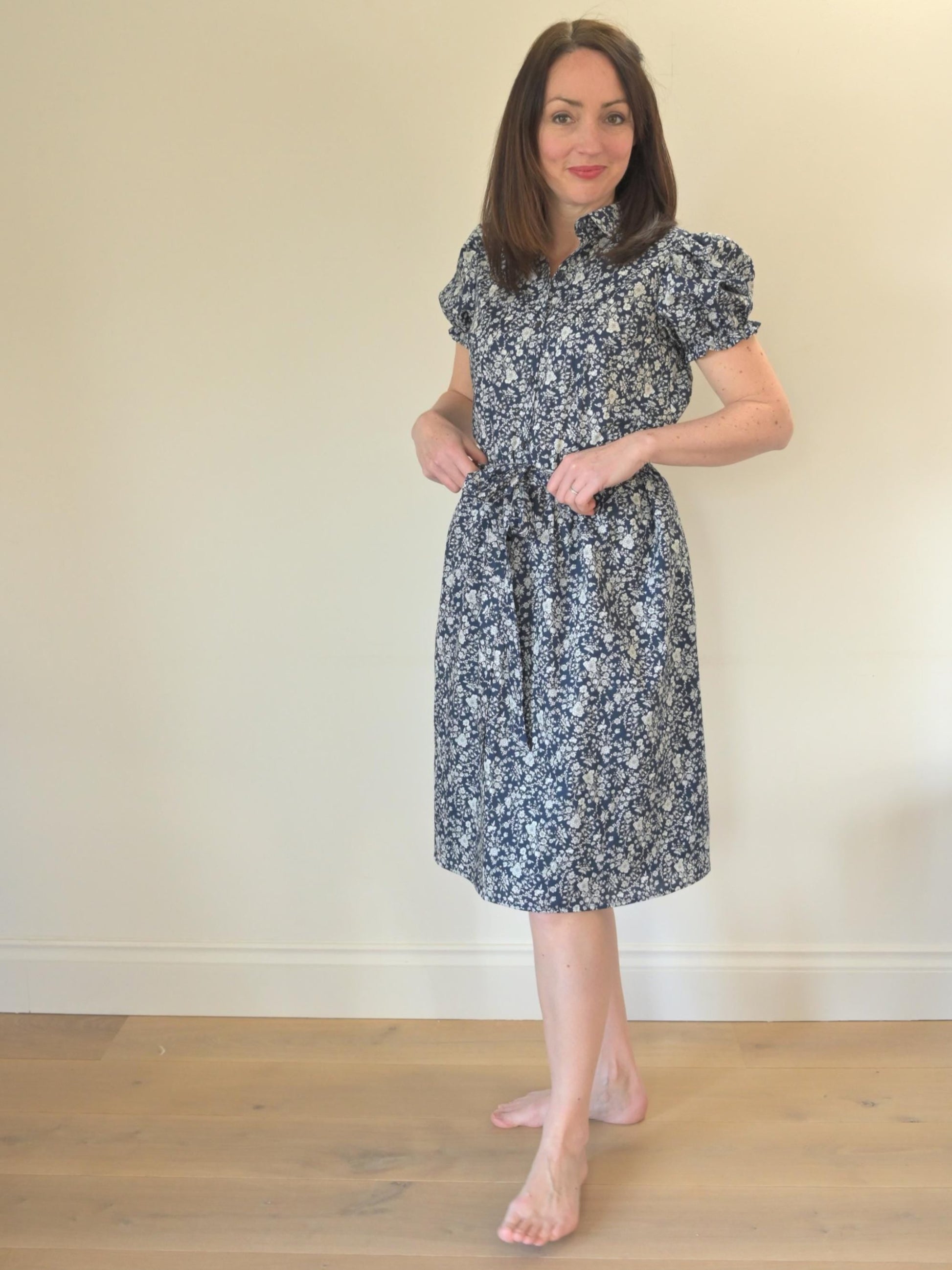 Meadow Sweet shirt dress - Shirt Dress in Liberty of London print with short puff sleeves