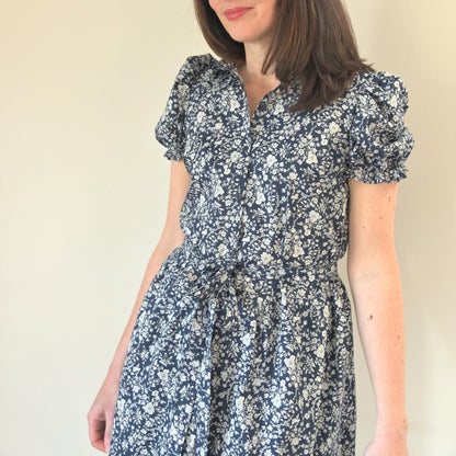 Meadow Sweet shirt dress - Shirt Dress in Liberty of London print with short puff sleeves