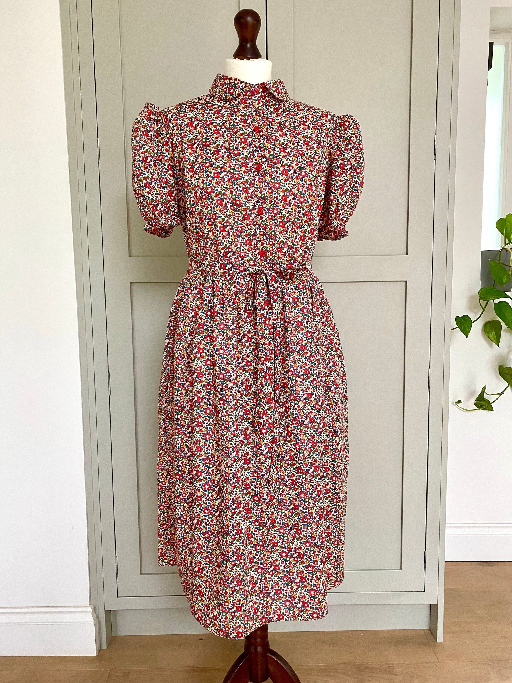 Meadow Sweet shirt dress - Shirt Dress in Liberty of London print with short puff sleeves