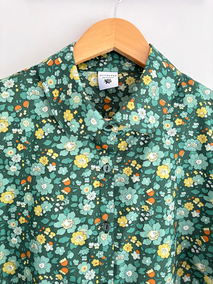 Nettle Blouse -Peter Pan Collar button through front shirt Liberty of London top long sleeve