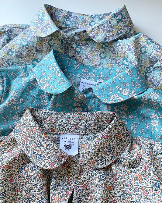 Nettle Blouse -Peter Pan Collar button through front shirt Liberty of London top-