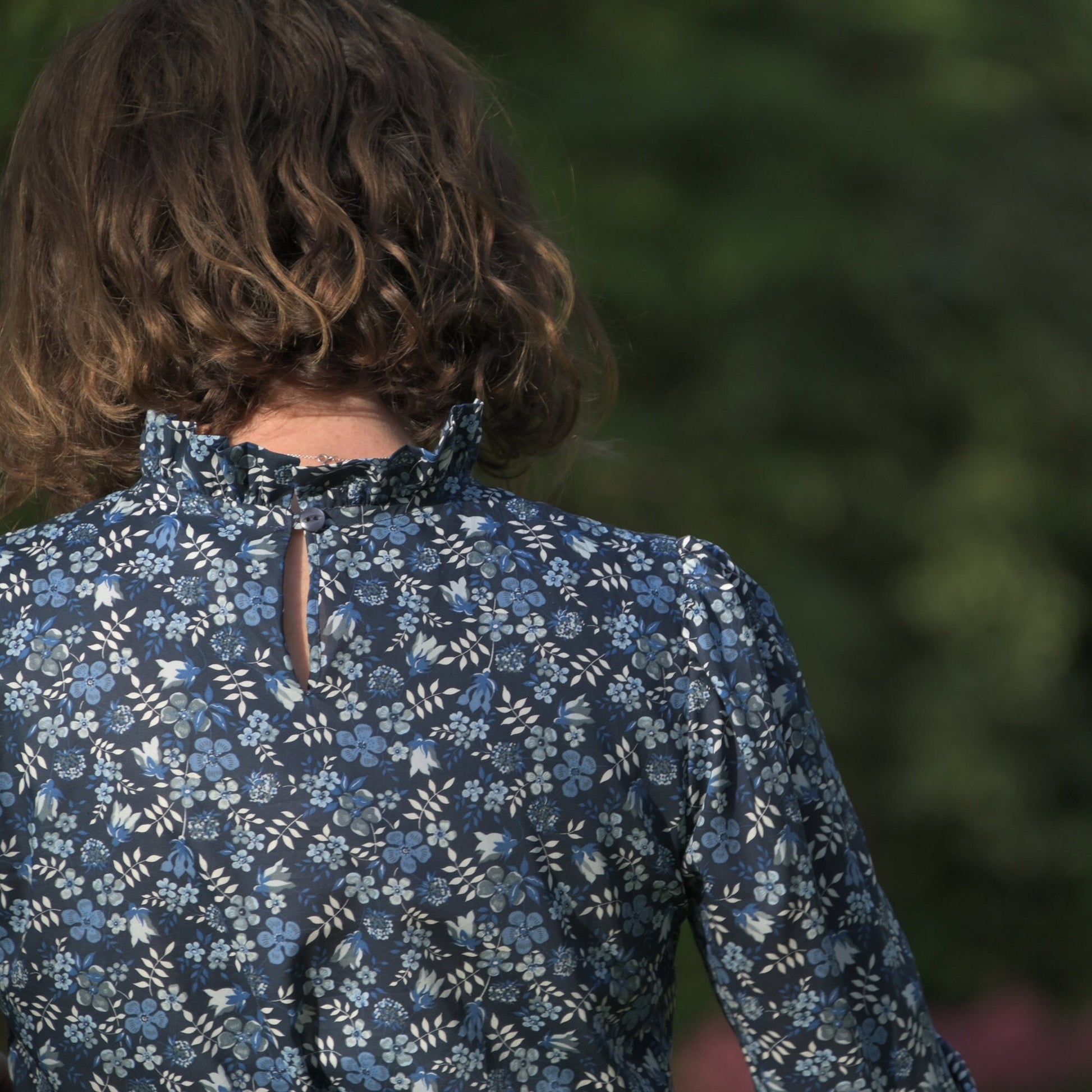Liberty of London print Dress with ruffle cuff and collar - Ditsy print Dress - Floral outfit